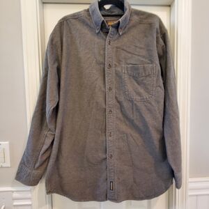 Woolrich Charcoal Button-Down Flannel Cotton Men's Shirt Size L